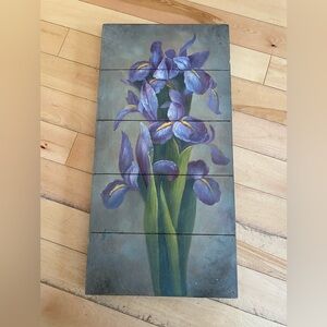 Floral Wall Art with Purple Irises